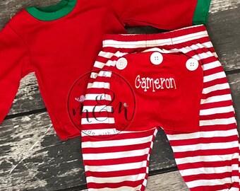 Christmas Pajamas Preorder | Holiday Pajamas | Button Flap PJs | Back Flap PJs | Cute pajamas for Kids | Button Flap Pajamas | Custom Pajama
