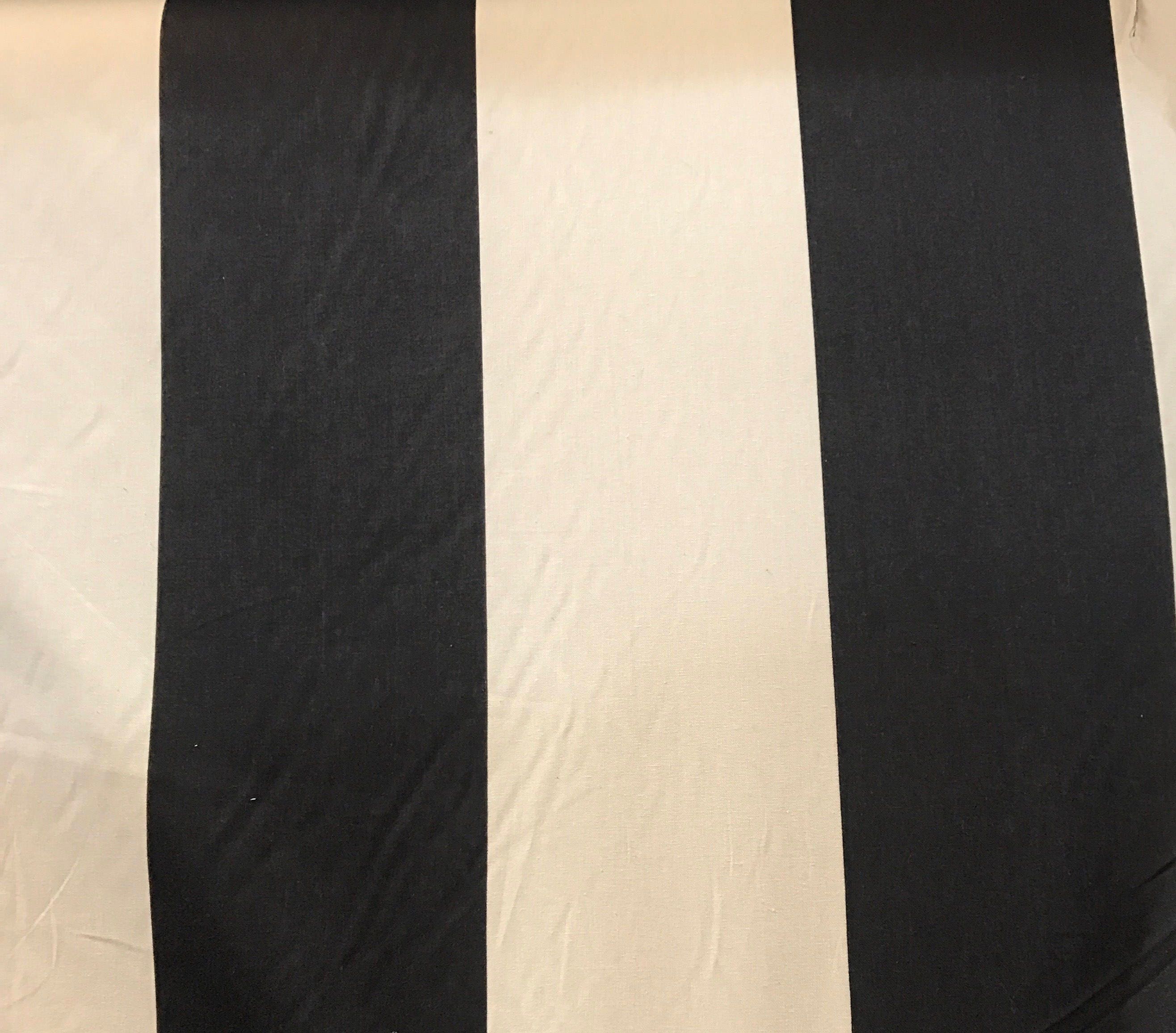 Black and Cream Wide Stripe Braemore Fabric By The Yard