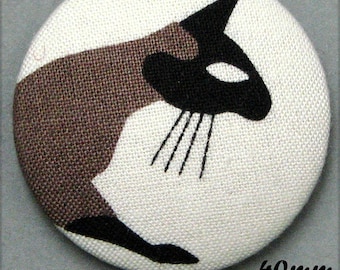 -Cat - fabric covered button cat Mistigri - (40-55)