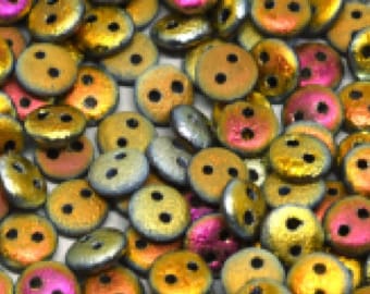 2-hole Lentil 6 mm Etched Crystal Marea Full - 50 beads