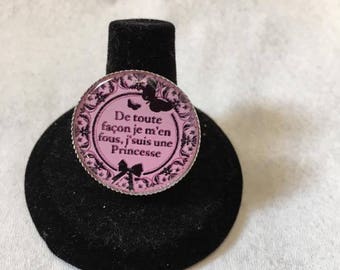 Adjustable ring "I don't care I'm a Princess"