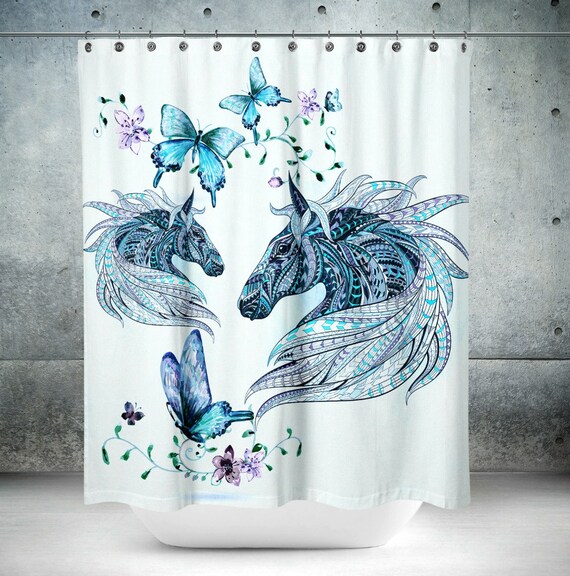 Items similar to Boho Chic Horse Shower Curtain Beautiful Southwest ...