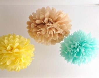 12 tissue paper pom poms- You choose COLORS -