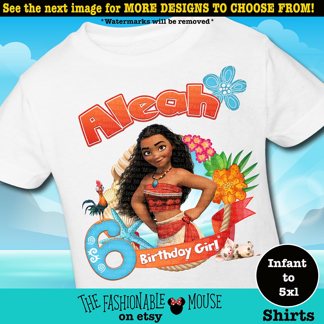 moana birthday family shirts