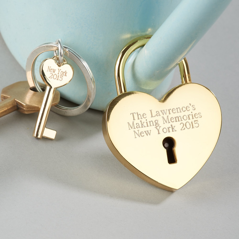 Love Lock and Keyring-Engraved Love Lock and Key-Lock for