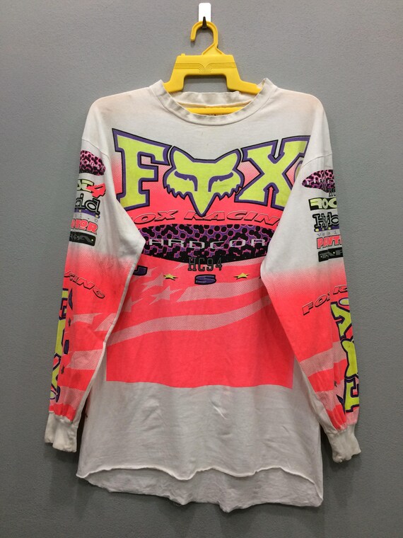 Vintage Fox Racing Motocross Tshirt Sleeve Overprint Logo vintage fox racing motocross tshirt sleeve overprint logo