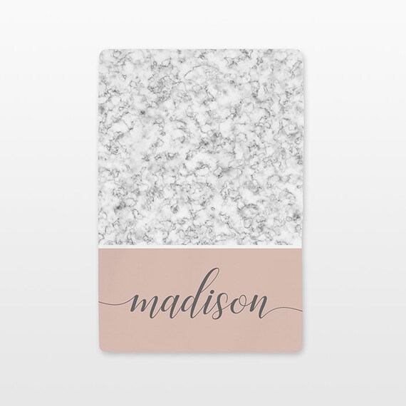 Marble Baby Blanket Personalized Name Custom Gender Neutral Baby Boy Baby Girl Minky Soft Fleece New Baby Gift Idea Trendy Modern Gray Beige