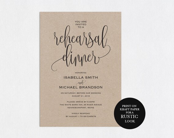 Rehearsal Dinner Invitation Templates 7