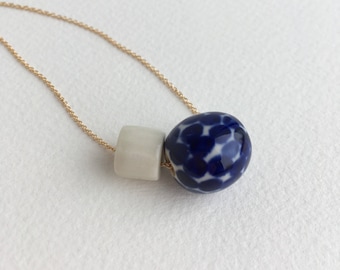 dots + facets // porcelain necklace