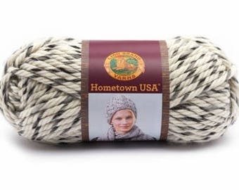 Lion Brand Hometown USA Bar Harbor Blizzard | Chunky Acrylic Tweed Yarn