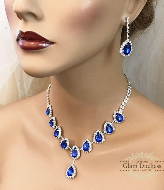 Royal Blue Wedding jewelry set Bridal jewelry bridesmaid