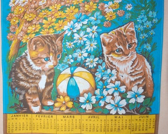 Vintage 1978 calendar tea TOWEL