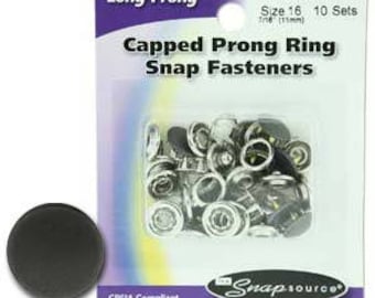 Long Prong Snap Size 16 Fasteners, Prong Capped Mixed Basic Colors - 20 Fasteners per Order