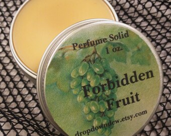 Forbidden Fruit Perfume Solid/Balm/1 oz/Orange/Lemon/Grape/Almond/Rose Petals/Aromatherapy/Essential Oils/Fragrance Oils