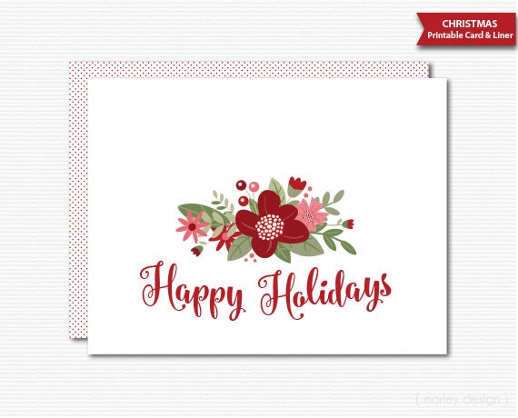 8.5 11 greeting card x template Printable Holidays Happy Card Greeting Holiday Christmas Card