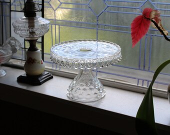 Fostoria American Cake Stand Vintage 1950s Glass