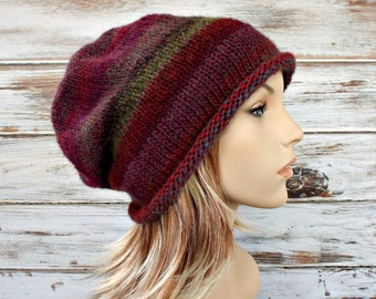 Instant Download Knitting Pattern - Knit Hat Knitting Pattern - Knit Hat Pattern - Atticus Slouchy Beanie Pattern Womens Hat Pattern