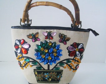 Vintage Braciano Jeweled Bucket bag/Purse Enid Collins Style