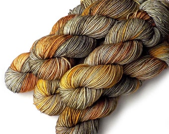 Hand Dyed Yarn Ultrafine 17 Micron Merino Worsted Yarn, Cabin in the Woods 210 yards