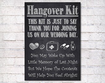 20x HangoverKit Hangover Kit Hochzeit Etiketten