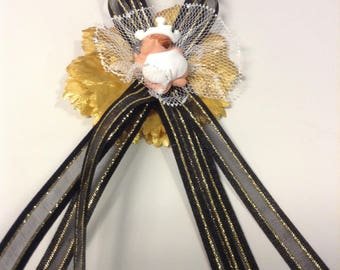 Black, White and Gold Baby Shower Capias