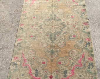 7.3x4.5 feet 223x136 cm, Bohemian Carpet Rug, Turkish Ethnic Rug, Anatolian Rug, Oushak Anatolian Carpet Rug Tribal Rug,Vintage Turkish Rug,