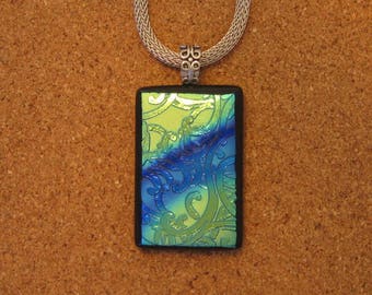 Dichroic Glass Pendant - Dichroic Jewelry - Fused Glass Pendant - Fused Glass Jewelry - Dichroic Necklace - Fused Glass Necklace