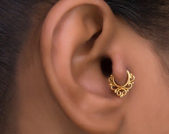 Gold Tragus Piercing. Gold Cartilage Hoop. Helix Earring. Daith Piercing . Cartilage Jewelry. Tragus Earring. Cartilage Earring. Helix Hoop.