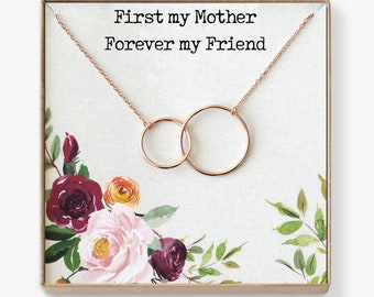 Mother Necklace: Mom Necklace, Mom Gift, Mother's Day Gift, Mother's Day Necklace, Mother Daughter Gift, 2 Interlocking Circles