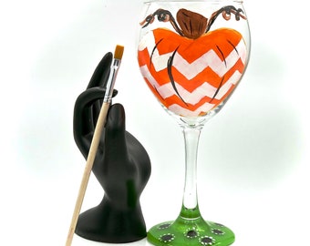 Autumn Chevron Pumpkin- Patio Glass