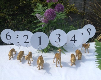 Table Number Holders, Large Safari Animal photo card memo holders .