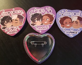 Voltron Ships Heart Buttons