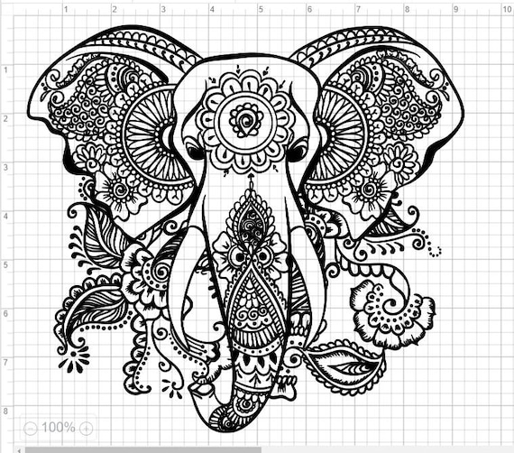 Download Mandala Elephant Head SVG EPS DXF Studio3 Cut Files from ...