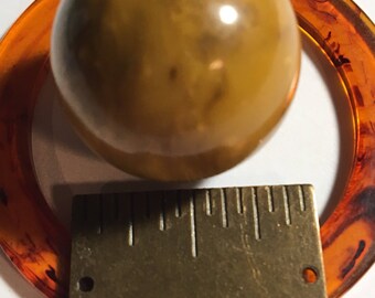 25mm or 1in Vintage bakelite marbled peanut butter bead