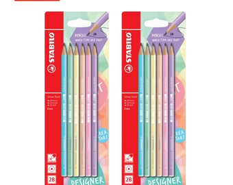 12 Stabilo Pastel Color Barrel 2B Graphite Pencil Black Lead | Study School Office | Colour Stationery