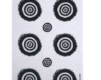 SALE Black Embellish linen tea towel (natural or off-white)