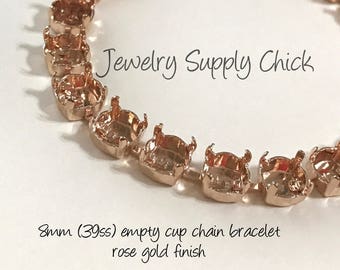 39ss Empty cup chain bracelet - rose gold 8.5mm