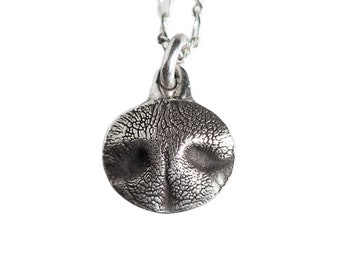 Dog Nose Print Necklace Jewelry Mini Dog Nose Charm Sterling Silver