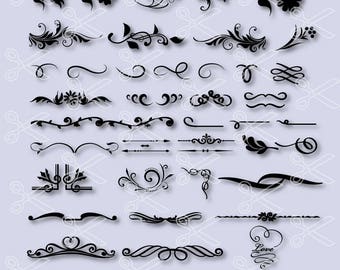Flourish SVG, PNG, DXG, Eps Cutting Files, Divider Svg, Doodles Svg, Border Svg, Swirl Svg, Love Svg, Valentine Svg, Divider Lines Svg
