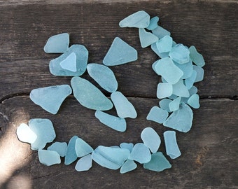 Blue sea glass for sale Sea glass decor Coastal home decor Authentic surf tumbled glass Frosted seaglass Ocean jewelry Undrilled Sea glass