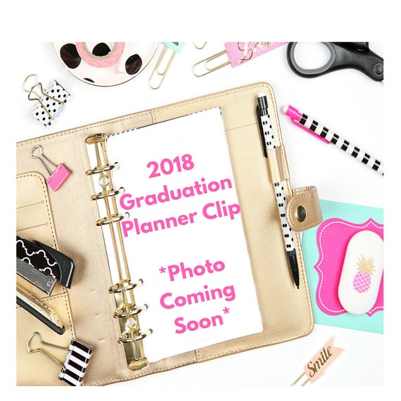 2018 Graduation Planner Clip. Graduation Bookmark. Graduation Cap Planner Clip. 2018 Planner Clip.