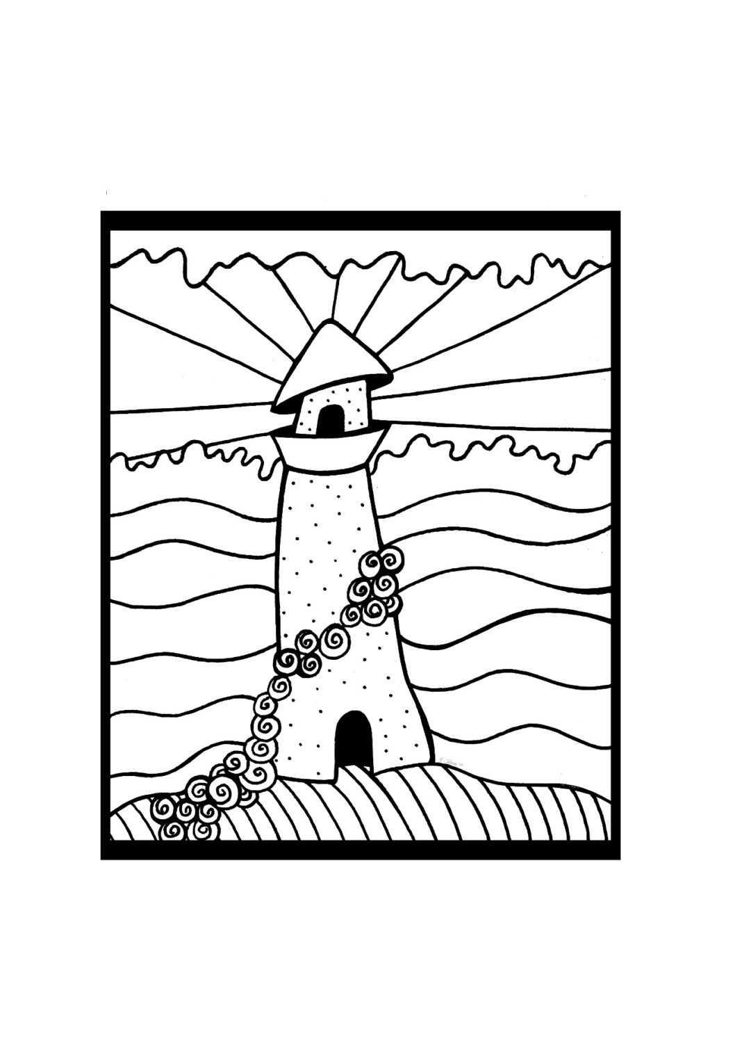 Lighthouse Coloring Page Plus Printable Art
