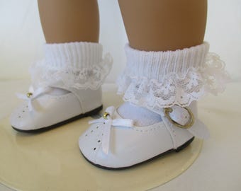 50's Mary Janes Doll Shoes to fit your 18" American Girl Doll in White or Black