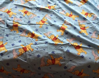 Par de cortinas de Winnie the pooh infantiles en azul