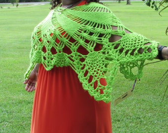 Crochet Poncho - Light Green Crochet Poncho - Women's Poncho - Teen Crochet Poncho - Crochet Cover-up