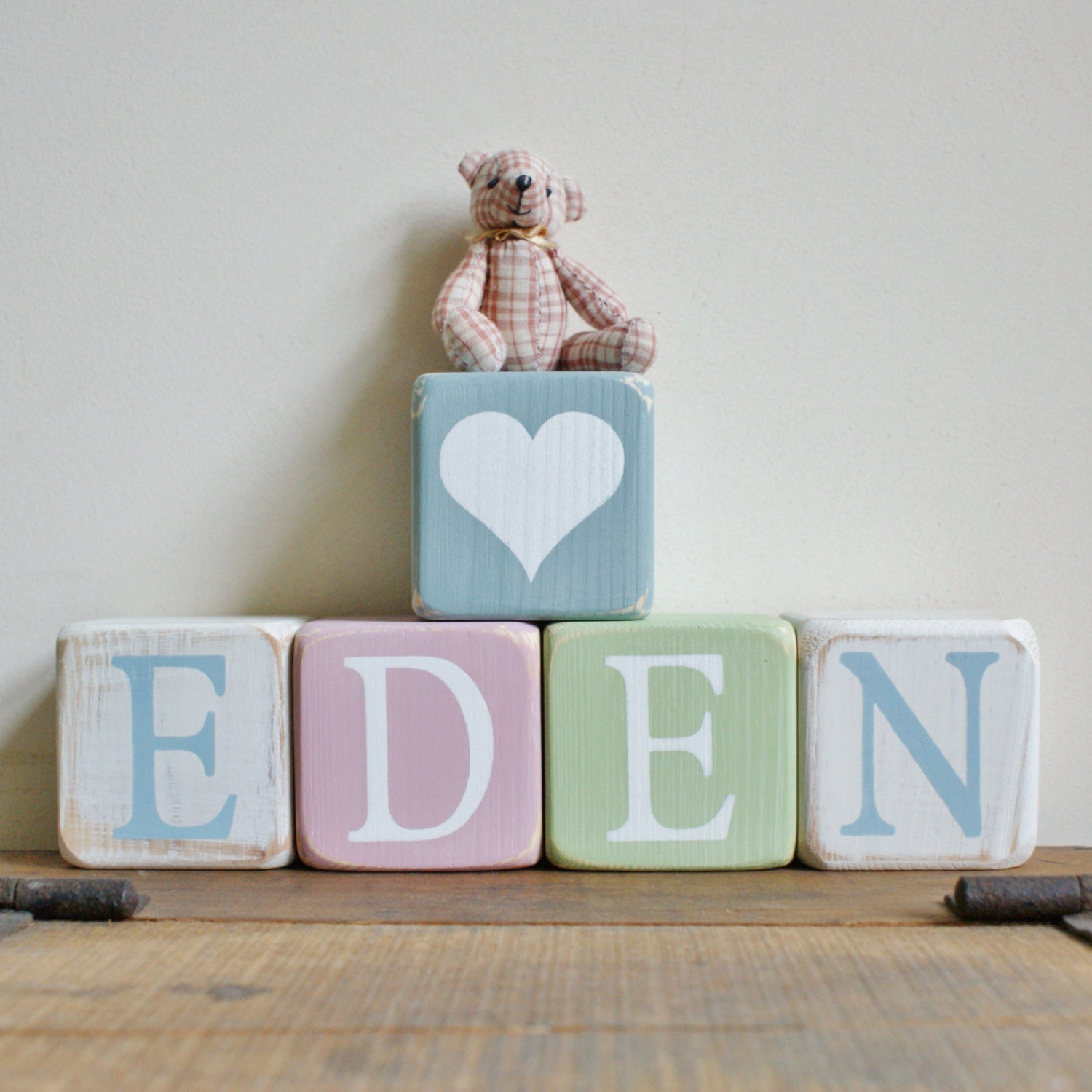 5 Personalised wooden NAME blocks SET OF 5 other amounts