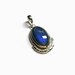 Blue labradorite pendant sterling silver 925 stamped , 1.55 inch , high polishing , natural stone , code B2115