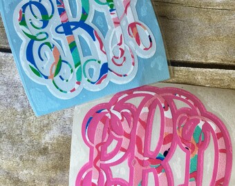 Lilly Monogram sticker / Vinyl sticker / vinyl decal / Monogram car decal / Yeti decal / Yeti sticker / Monogram car sticker / Window decal