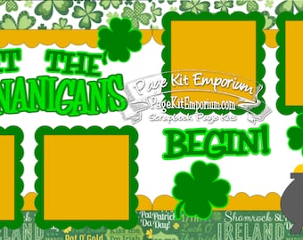 Scrapbook Page Kit Saint Patrick's Day Shenanigans 2 page Scrapbook Layout Kit 045