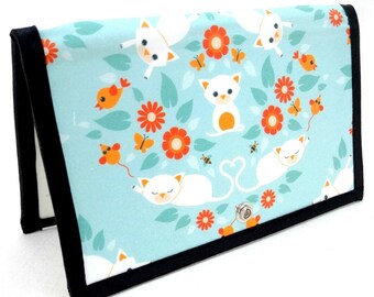 Knitting Crochet Pattern Holder - Pattern Wallet Chart Keeper - Cat Motif